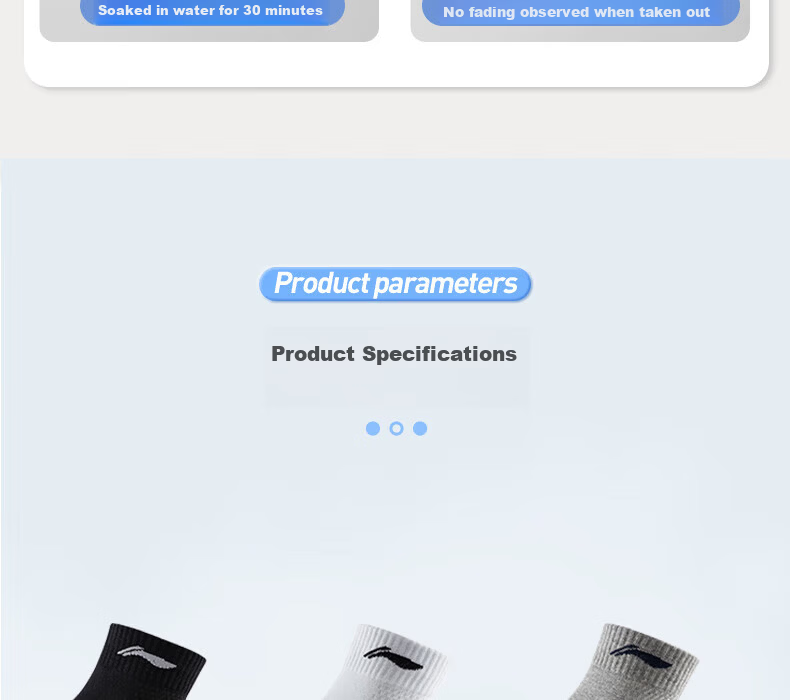 Li-Ning Men's Socks (3 Pairs), Sports Socks, Basketball Socks, Running And Badminton Socks for Women, Breathable Cotton Socks 26