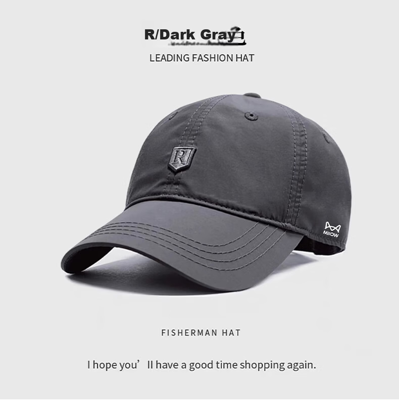 Miiow Men's Summer Sunshade Outdoor Quick-Dry Large Size Deep Baseball Cap Dark Blue 12