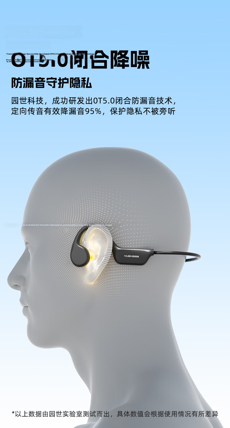 Yuanshi X7 Pro Bone Conduction Swimming Headphones, Non-In Open-Style Sports Bluetooth Earphones, IPX8 Waterproof, 16GB Memory MP3, Specially Designed for Running, Cycling, And Fitness 15