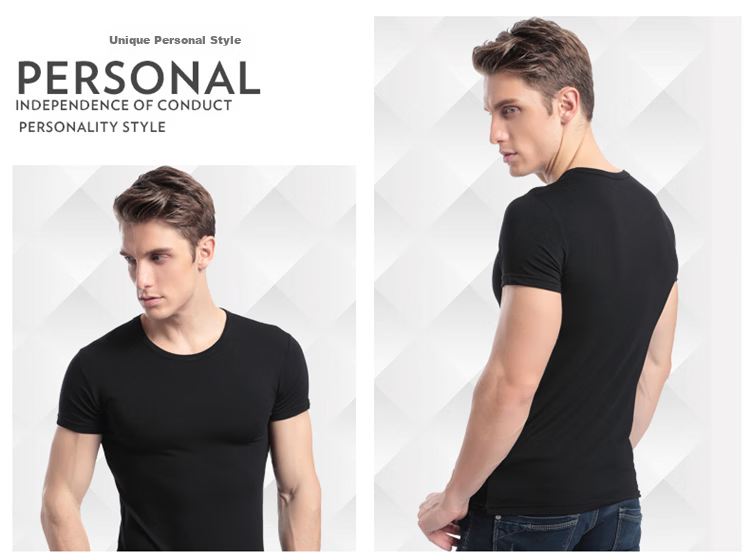 LangSha Short-Sleeve Tank Top for Men, Lightweight Solid Color Athletic Elastic Slim Fit Undershirt for Me 8