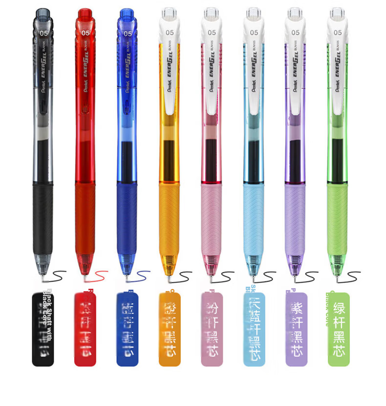 Pentel [Best-Selling Product] BLN105 Retractable Black Gel Pen, Stylish 0.5mm Signing Pen, Business Student Quick-Drying Pen, Water-Based Pen Stationery, Black 5-Pack 18