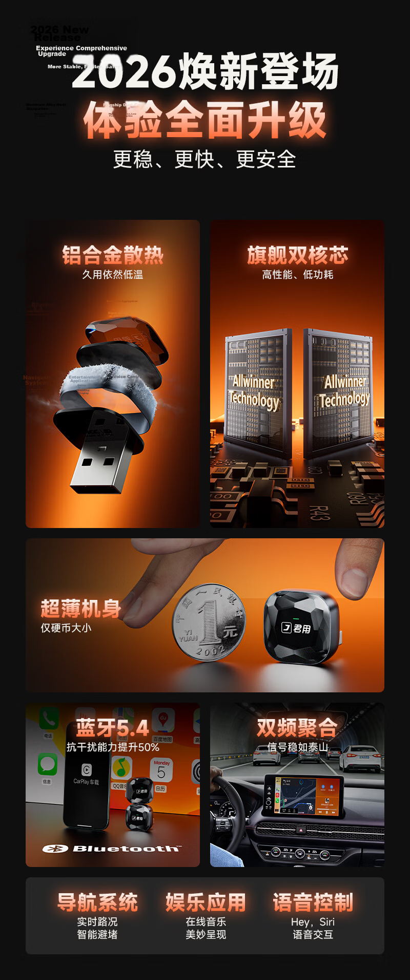 JunYong Baidu CarLife to Apple Wireless CarPlay Box Compatible with Honda Toyota In-Car Connectivity Box M1 9