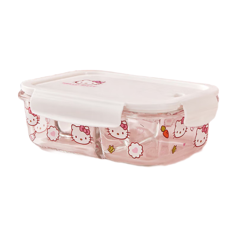 MANCHAOJIA Sanrio Glass Lunch Box Microwave Heating Fresh-Keeping Bowl Office Bento Soup Bowl 700ML