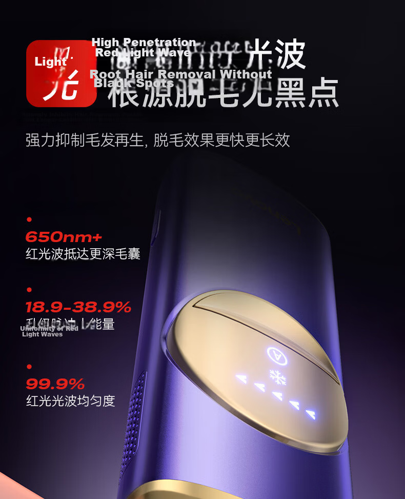 Lenovo Ice Point Sapphire Painless Laser Hair Removal Device High Energy Epilator for Men and Women Full Body Hair Removal Medical Grade Gift for Friends, Lovers, and Wives 7