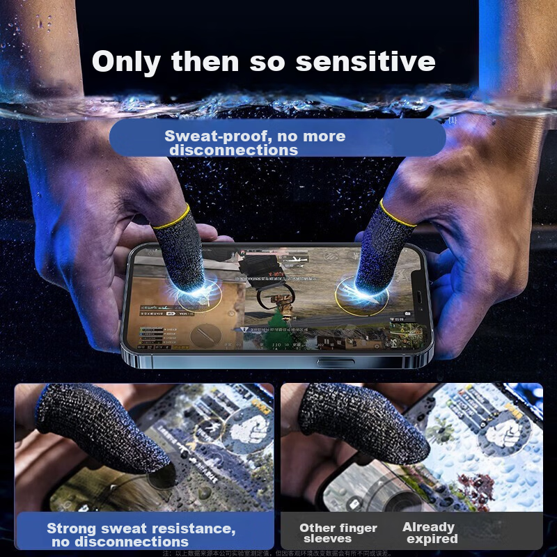 STEK 【Value Pack of 4】Anti-Sweat Ultra-Thin Gaming Finger Sleeves for PUBG Mobile, Peace Elite, Mobile Legends, and Other Touchscreen Games 8