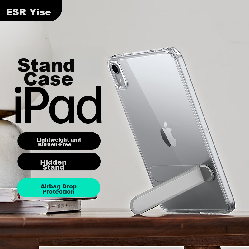 ESR iPad Mini 7/6 Case with Hidden Stand, 2024 New 8.3-inch Apple Tablet Slim Transparent Hard Shell Protective Cover