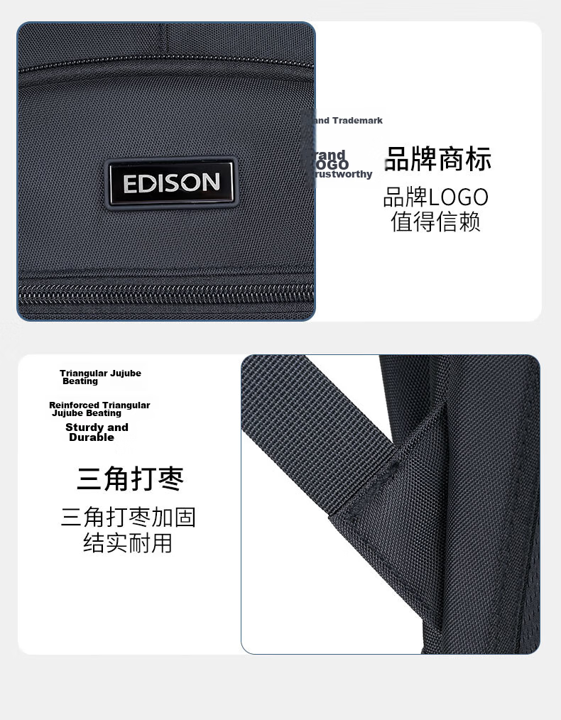 Edison Inventor High School Student Large Capacity Middle School University Lightweight Ergonomic Backpack Travel Laptop Bag W59-1 13