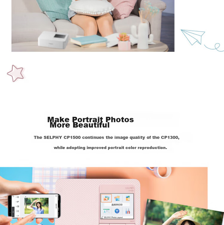 Canon CP1500 Mobile Wireless Photo Printer Home Thermal Sublimation Compact Portable Photo Printer CP1500 White Package 1 13