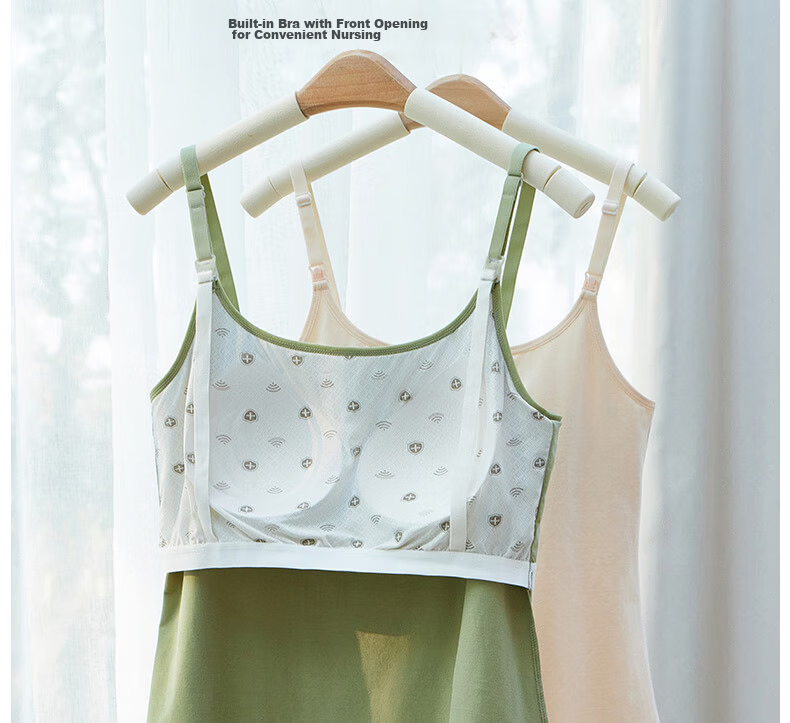 JOYNCLEON Nursing Vest Tank Top Pure Cotton Spring Summer Maternity Bra-Free Anti-Sagging with Chest Pads Skin XXL Jbr181400 6