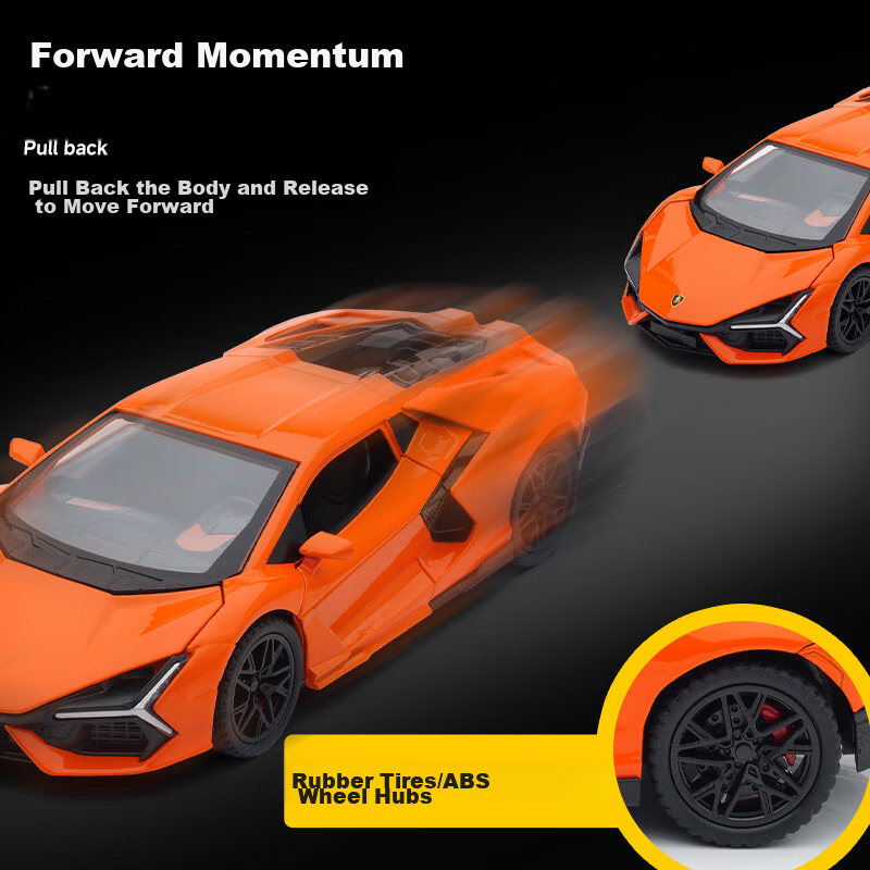 Chiyuchewan Racing Car Toy, Lamborghini New Bull Alloy Realistic Car Model, Toy Car Model, Gift for Boys 5