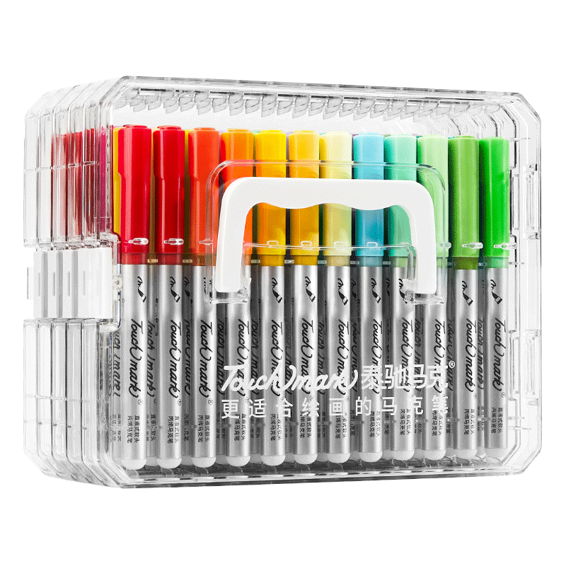 Touch Mark Back to School Stationery Taichi Direct Liquid Acrylic Marker 36 Colors Soft Tip Intelligent Ink Control Non-bleeding Watercolor Pen Student Art Children Birthday Gift