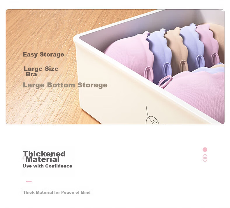 Youjia Premium Underwear Storage Box 3-Piece Set Socks and Bra Organizer Compartment Storage Box Student Wardrobe Organizer 7