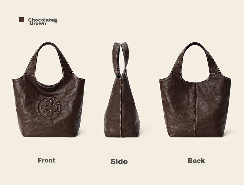 CASSILE Celebrity Style Vegetable Tanned Cowhide Tote Bag Women Luxury Handheld Crossbody Bag Birthday Qixi Festival Gift 59