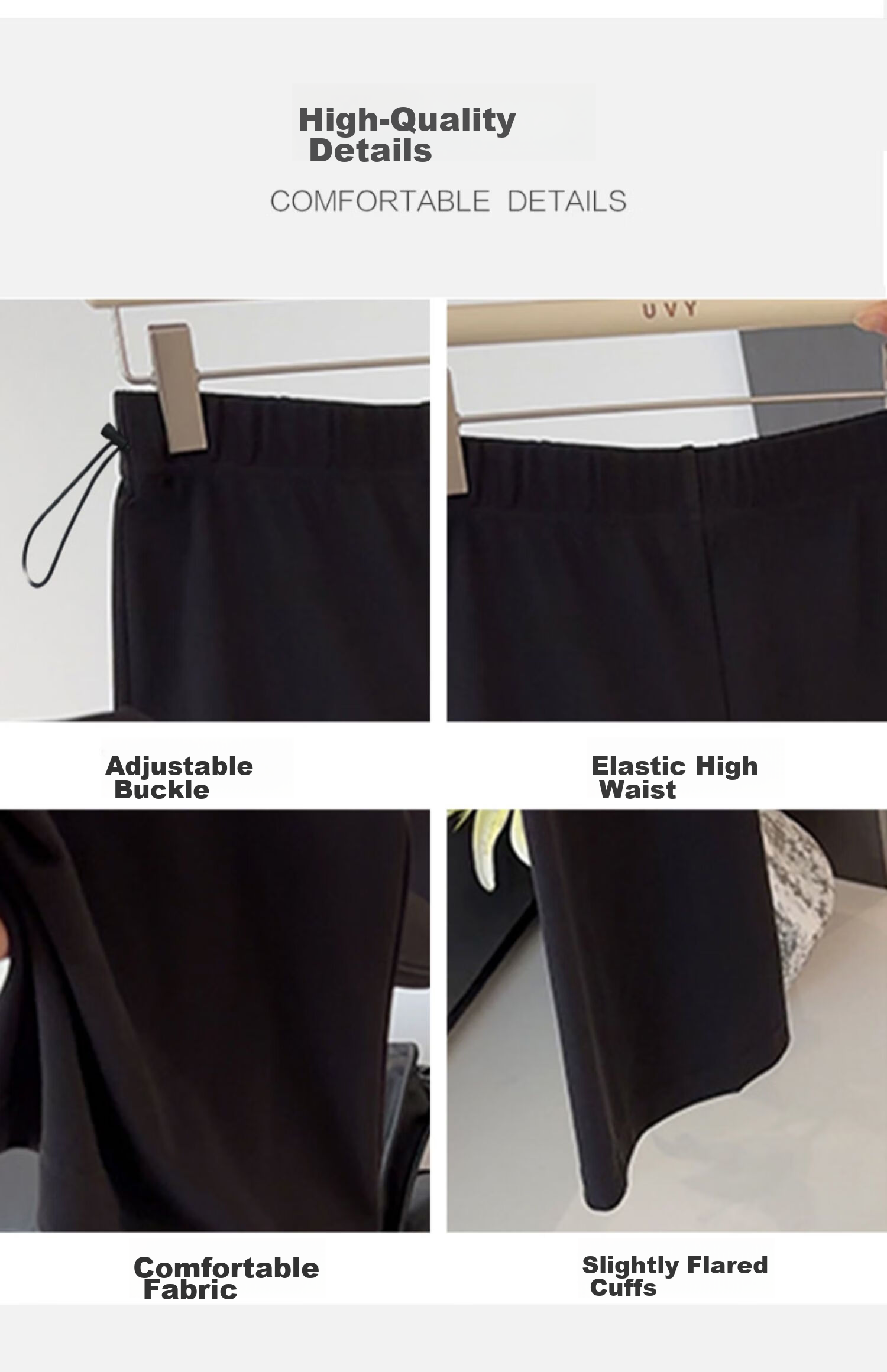 JOYNCLEON Maternity Pants Summer Thin Flared No Belly Support Long Pants Petite Maternity Wear Black XXL Jyk181766 17