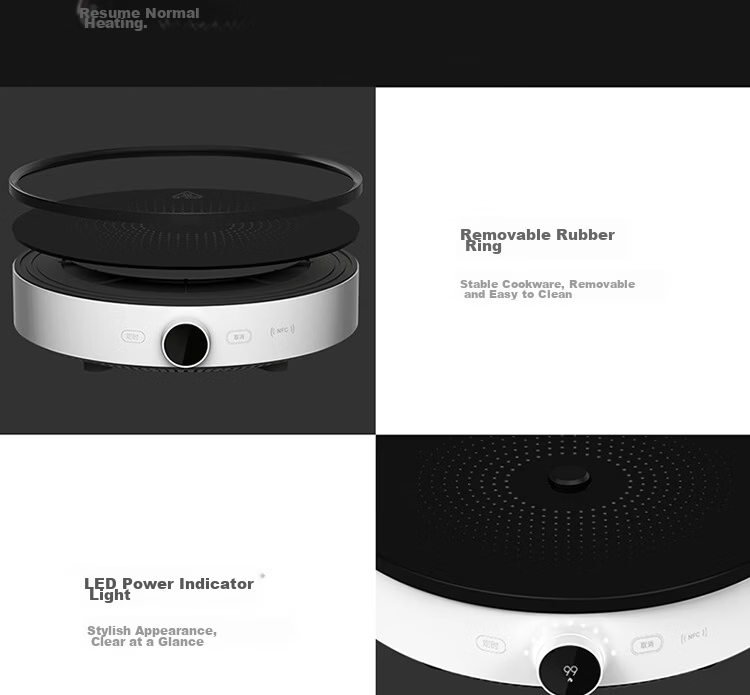 Mijia Xiaomi Ceramic Induction Cooker S1, Multi-Functional for Brewing Tea And Cooking, Compatible with All Pots, 2200W High Power, Quiet Operation, Low Radiation, Tea Brewing around The Cooker, Round Shape 29