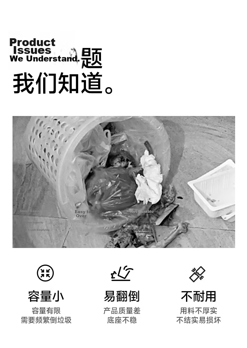 Mayflower 9L Kitchen Wall-Mounted Trash Bin Foldable Hanging Storage for Cabinet Door Bathroom Living Room 2