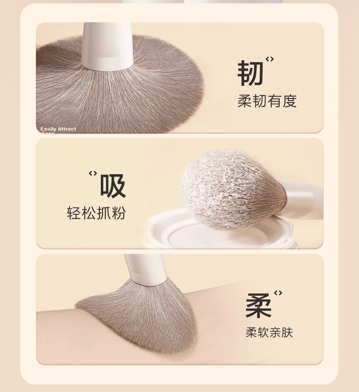 OEIEZ Makeup Brush Set 7pcs Contour Powder Eyeshadow Highlighter Setting Soft Bristles Beginner Brushes 4