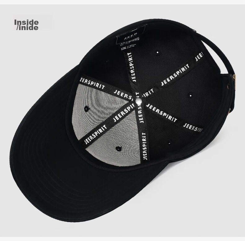 JEEP Men's Baseball Cap Fashion Trendy Duckbill Hat Unisex Couple Casual Outdoor Sports Brand Hat A0601 Black 15