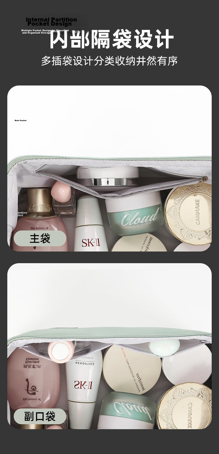 Lehuolvxing Portable Cosmetic Bag for Women, 2026 New Stylish Design, Large Capacity Storage Bag for Toiletries And Skincare Products 8