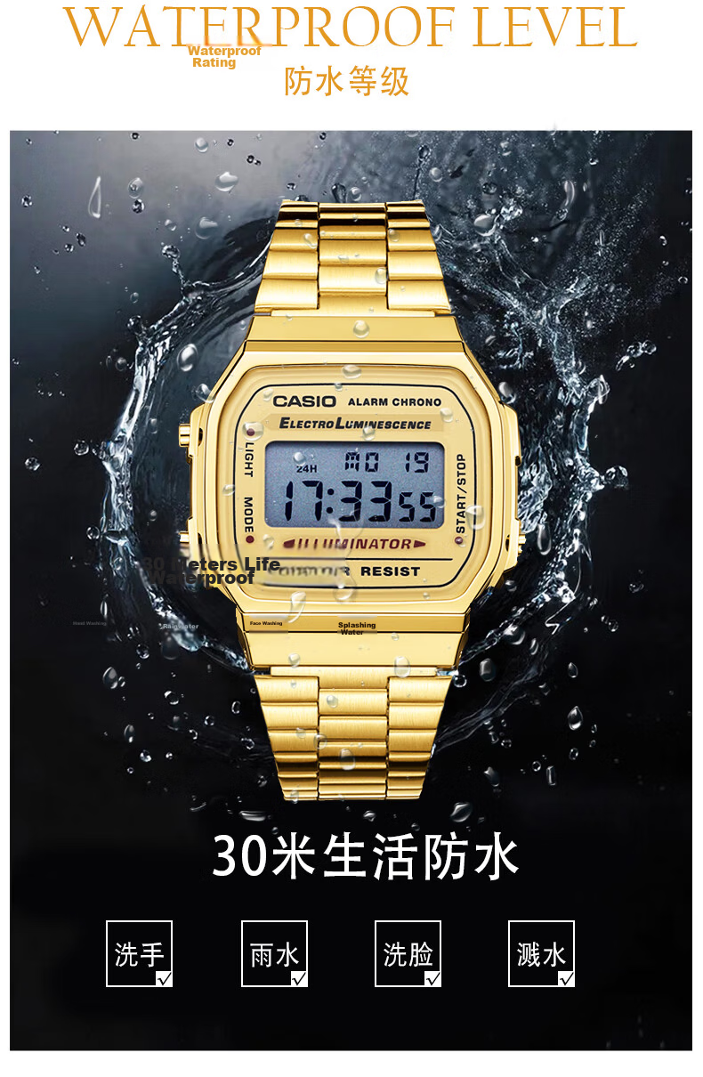 Casio Retro Square Digital Watch for Students, Unisex, A168WERB-2A 6
