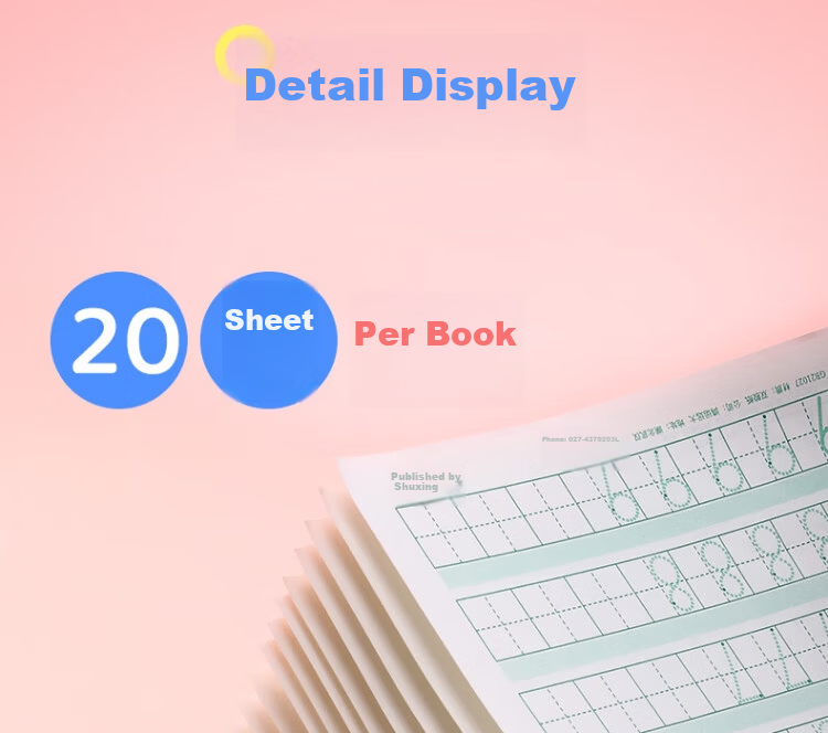 Shuxing [Lowest Price Online] Shuxing Dot Matrix Digits 0-9 Writing Practice Book for Children's Pen Control Training, First Grade, Kindergarten Preschool Tracing Exercise Paper, Numbers 5-Pack Set 18