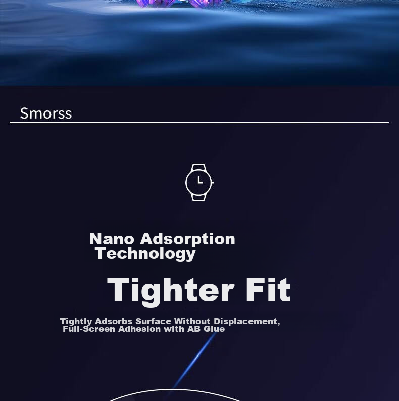 Smorss [2 Pieces Premium] Screen Protector for Huawei Watch GT6Pro/5Pro, Tempered Glass Film for Smartwatch, HD Anti-Scratch 46mm 5