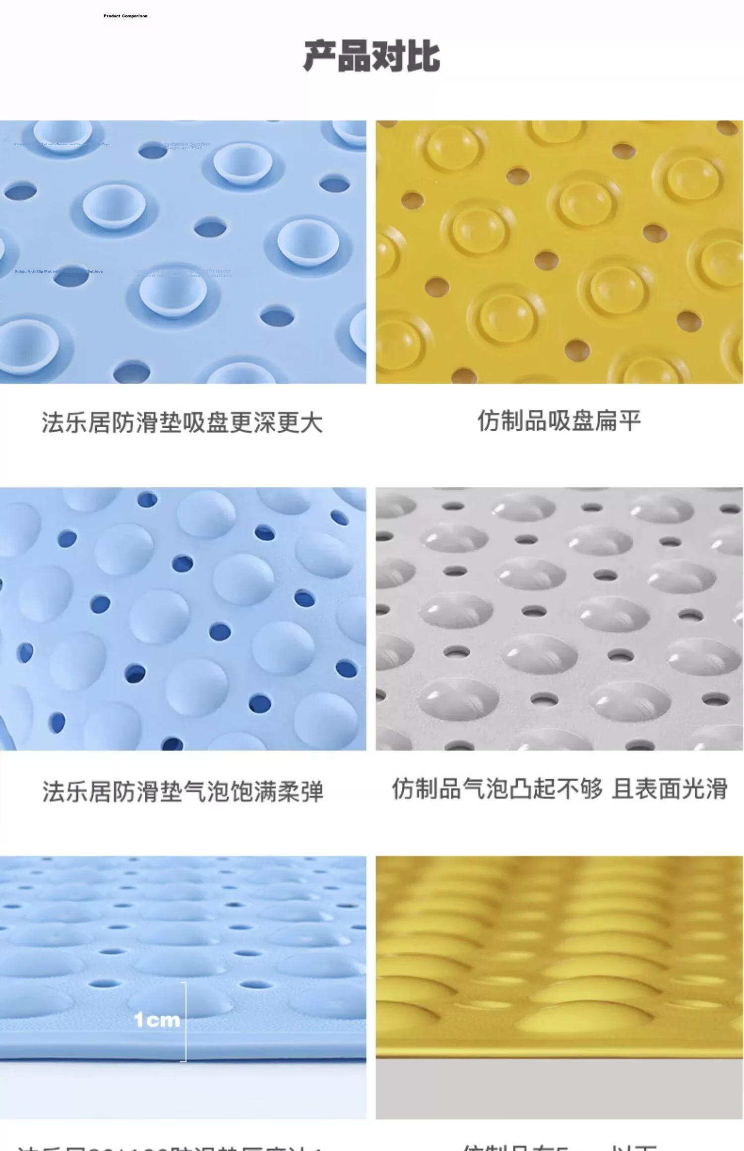 FARLEEHOMES Bathroom Non-Slip Mat, 80*120cm Floor Mat, Shower Room Foot Pad, Thickened with Suction Cups, Dark Gray Color 2