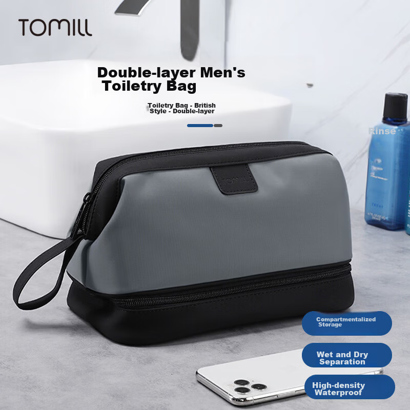 ToMill Men's Travel Toiletry Bag Essential Business Trip Organizer Waterproof Large Capacity Toiletry Pouch with Wet and Dry Separation