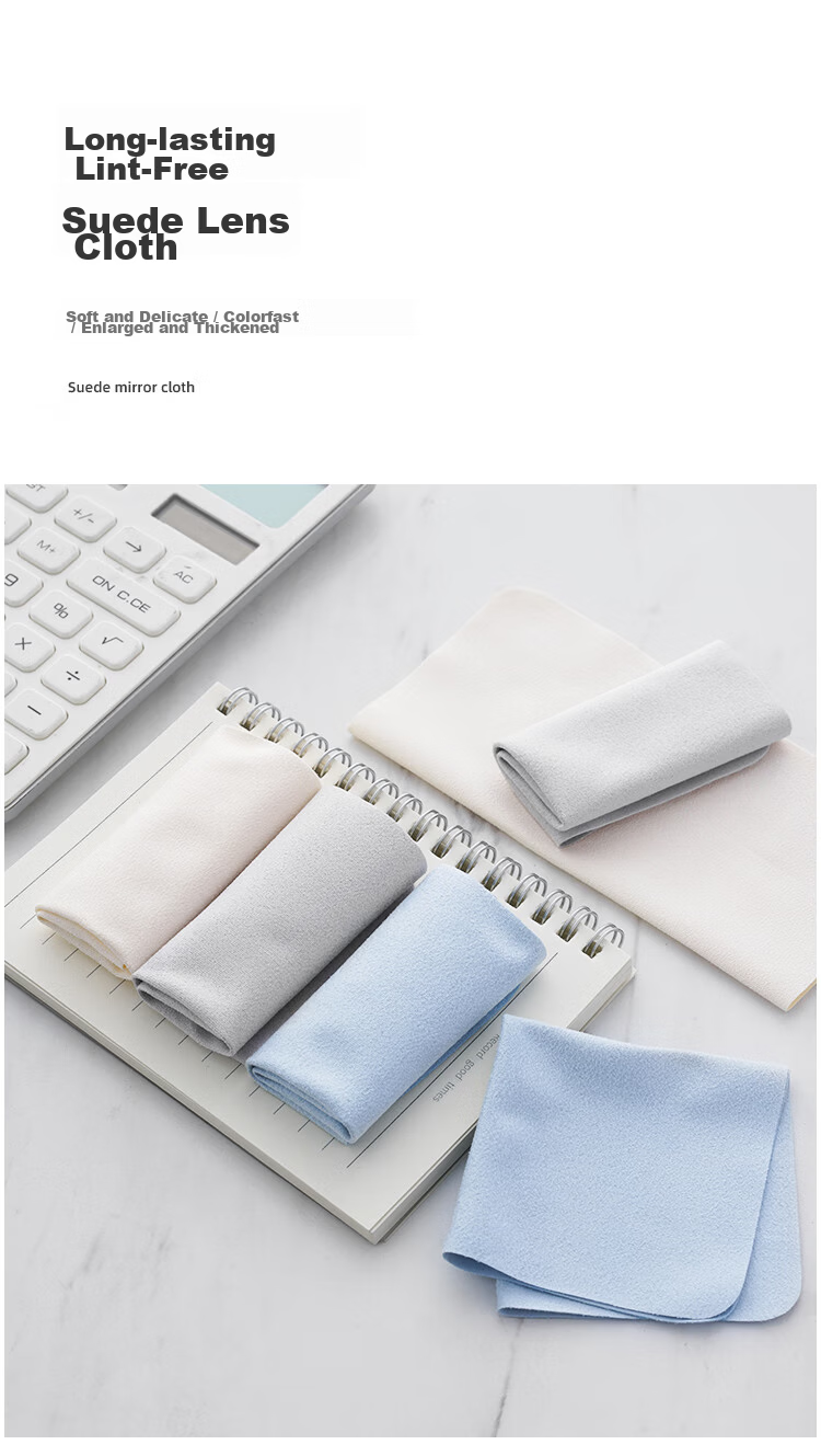 FESETE Professional Microfiber Eyeglass Cleaning Cloths, Suede Lens Wipes for Glasses and Screens, 10-Pack 8