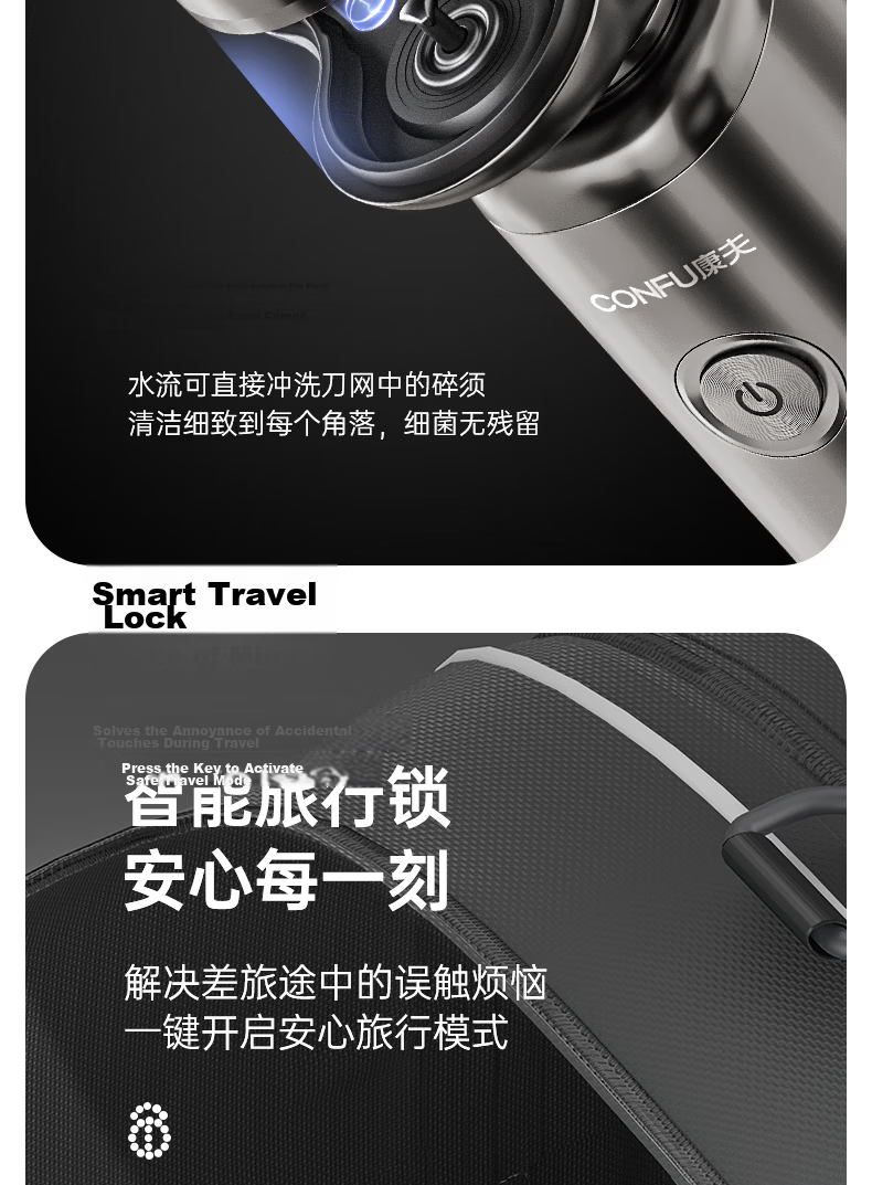 CONFU Electric Shaver for Men, Fully Washable, Portable, Dual-Head Beard Trimmer, Gift for Boyfriend, X1 Retro Tech Gift Box Editio 12