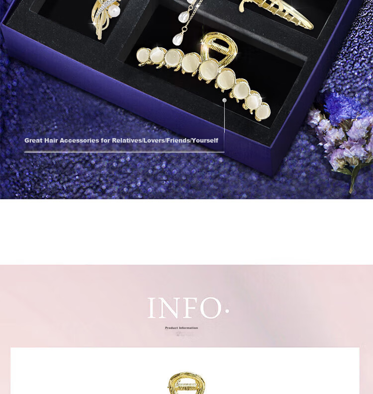 Guna Wheat Ear Hair Clip Back of Head 2026 New Shark Clip Bun Claw Clip Gift Box Birthday Present for Girlfriend Wife 7