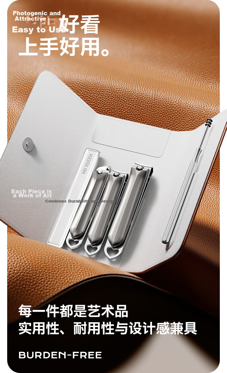 MR.GREEN German Nail Clipper Set with Nail Clippers/pliers, Glass File, Imported Stainless Steel Tools, 2-Piece Set, Mr-1120plus 7