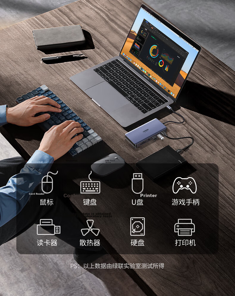 UGREEN Type-C 3.2 Dual HDMI Triple-Screen Display Docking Station USB-C Compatible Thunderbolt 4/5 Expansion Dock 10G Multi-Functional Adapter 4K60Hz Multi-Screen Extension Suitable for Huawei Computers 18