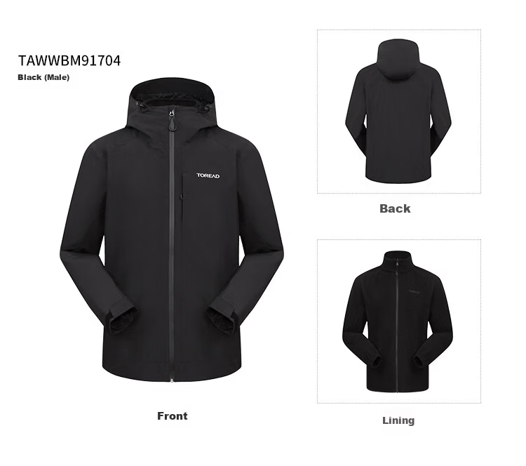 TOREAD Men's Outdoor Three-In Fleece Jacket, Detachable Two-Piece Set, Windproof, Warm Mountaineering Suit, Cold-Resistant Outerwear 83