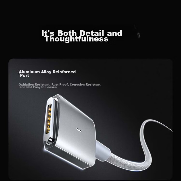 UGREEN 140W Magnetic Fast Charging Cable for Apple MacBook, Magsafe 3 Power Cable, Type-C to T-shaped Connector, 2m, Silver 18