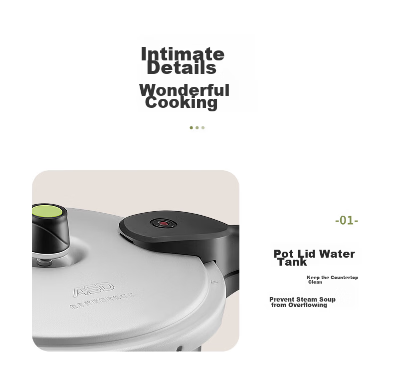 ASD High-Pressure Cooker, Aluminum Alloy Explosion-Proof, Six Safety Features, 6.7L Pressure Cooker, Gas And Open Flame, YL24S2WG 22