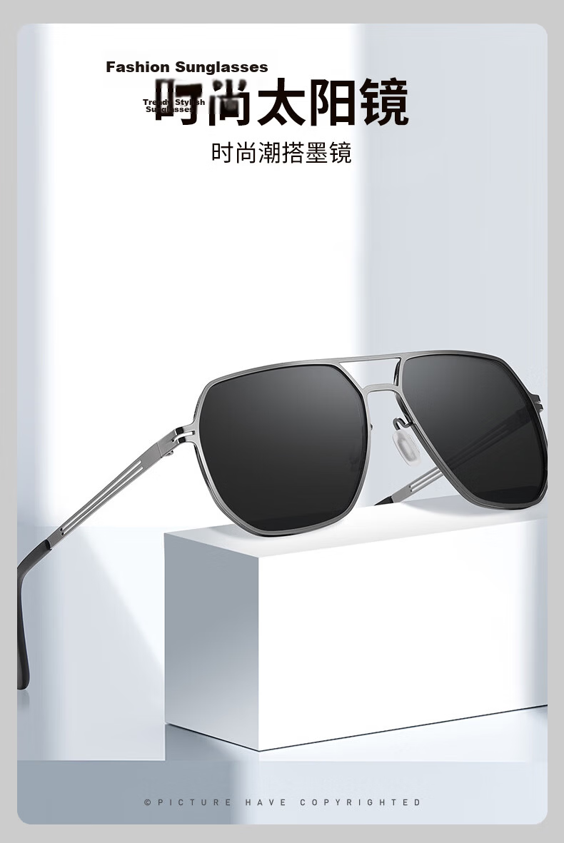 40,000 KM Polarized Men's Aviator Metal Sunglasses UV Protection Stainless Steel Driving Shades 1