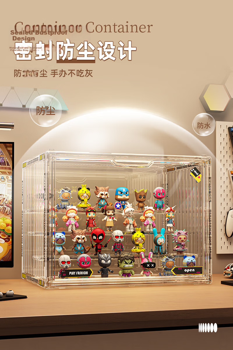 Hakkai Bird Blind Box Acrylic Display Case Labubu Figurine Display Cabinet Pop Mart Storage Box Transparent Lego Dustproof 3