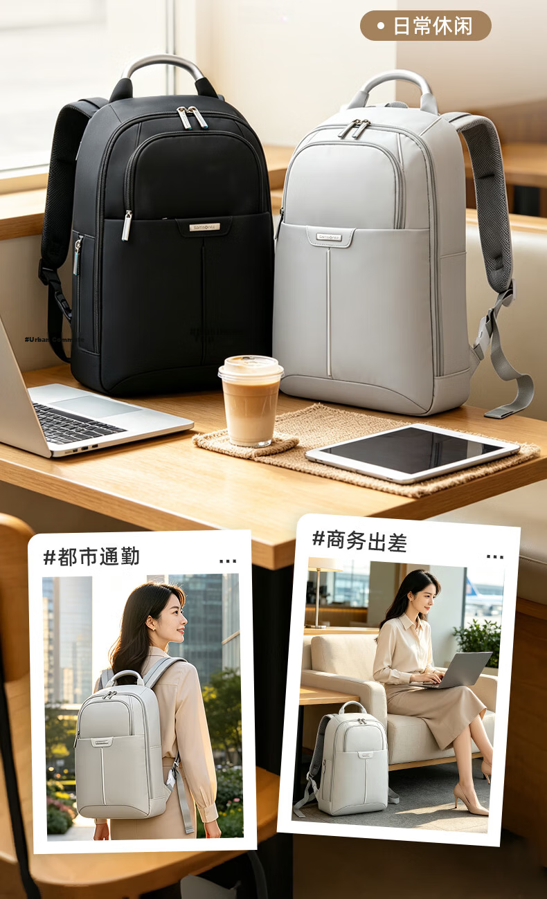 Samsonite Backpack Laptop Bag Unisex Business Commuter 13.3-inch Notebook Travel Bag Gift BP2 3