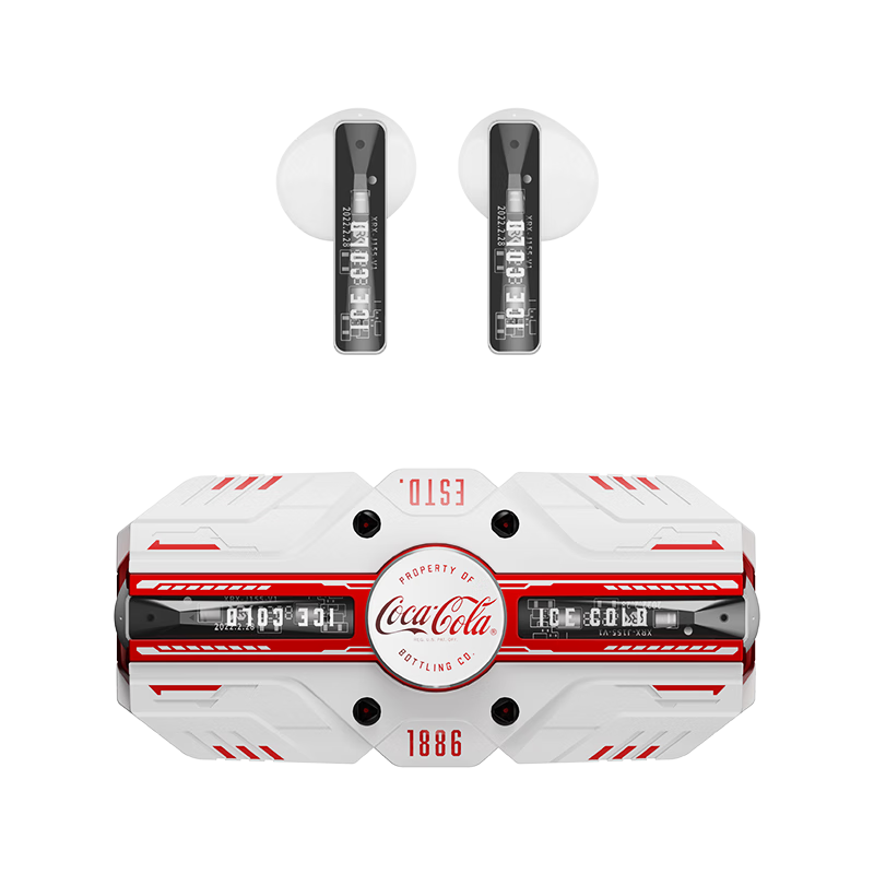 Coca-Cola T23 Gaming Bluetooth Earbuds Semi-In-Ear ENC Call Noise Cancelling Sports Running Long Battery Life Metal True Wireless Earphones 2026 Latest Model Gift for Men Women Students