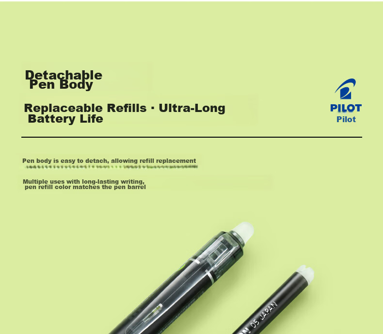 PILOT Retractable Erasable Gel Pen, Bullet Tip Signing Pen, Temperature-Controlled Erasable Ink Pen, Study Stationery Set LFBK-23EF+BLS 0.5mm Blue 1 Pen + 3 Refills 13