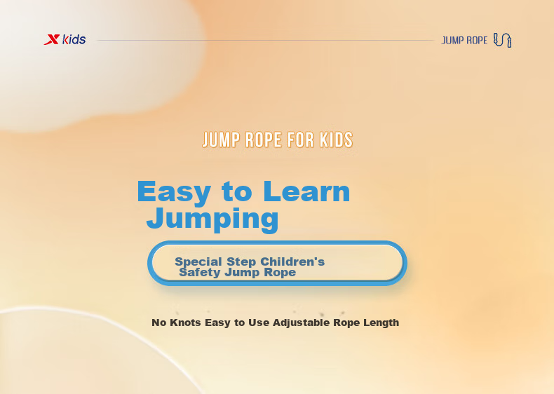 XTEP Children's Jump Rope for Kindergarten, Elementary School Students, Beginners, Physical Training, Adjustable Fitness Rope, Pink 2