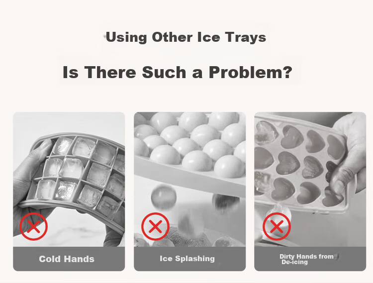 JD Jingzao Ice Cube Mold Ice Tray Frozen Ice Box Ice Cube Maker with Ice Scoop (Double Layer 60 Cubes) 5