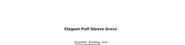 Mt [Early Summer Time] Summer Dopamine Fresh Lace-up V-neck Ruffle Puff Sleeve Waist-cinching Elegant Dress 4