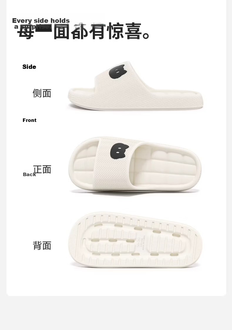 Qiumuxi Women's Home Slippers Non-Slip Silent EVA Thick Soft Cute Couple Sandals Mist Gray Size 40-41 17