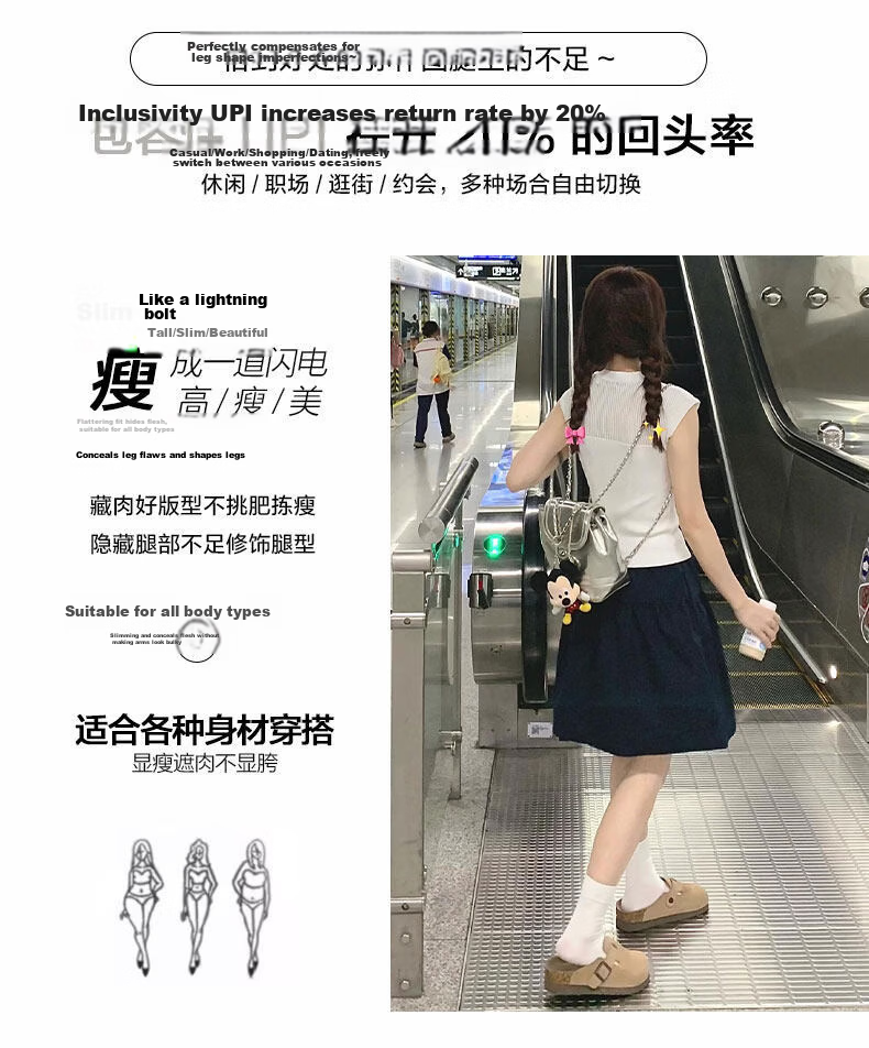 Langsha Japanese Style Women's Summer 2026 New High Waist Slim A-Line Mini Skirt Five-Point Shorts College Style 11