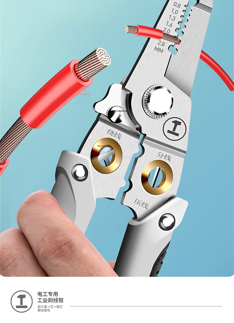 GREENER 7-Inch Multi-Function Wire Stripper and Crimping Pliers Electrician Wire Stripping Tool Household Wire Cutter 10