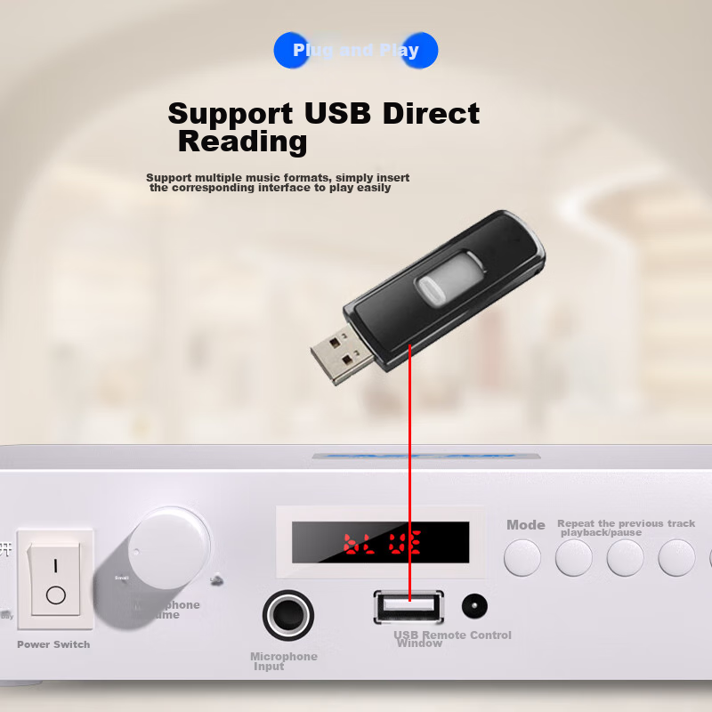 SAST 100W High-Power Constant Voltage Amplifier, Bluetooth Public Address Ceiling Speaker, Wall-Mounted Speaker Column, Home And Store Conference Room, Shop Engineering Commercial Main Amplifier Combinatio