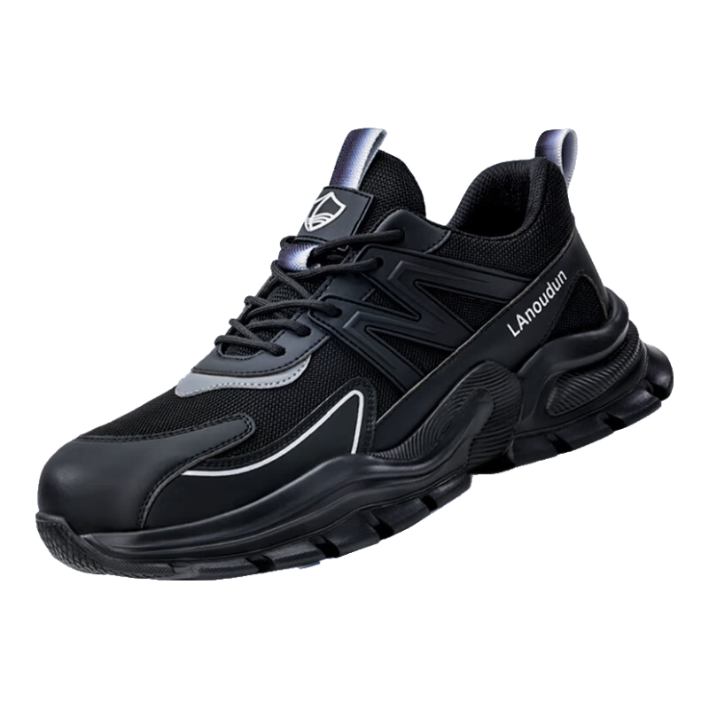 BlueOwl Shield Men's Lightweight Soft Sole Anti-Smash Steel Toe Anti-Puncture Comfortable Work Shoes DL213BN Size 42