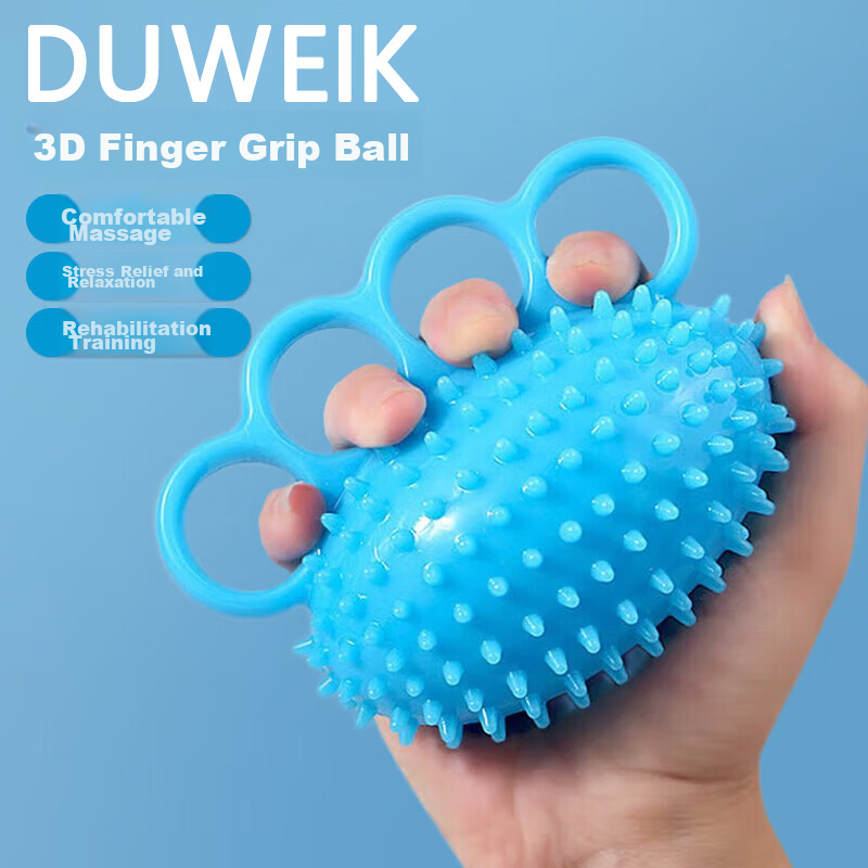 Duweike Grip Strength Ball Rehabilitation Training Hand Exerciser Finger Strengthener Grip Trainer Set of 3 for Elderly and Children